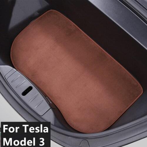 Car Front Trunk Storage Mat Car Accessories Cargo Tray Trunk Flannel Luggage Mat For Model 3 Anti-dust Front Mat Storage Cushion