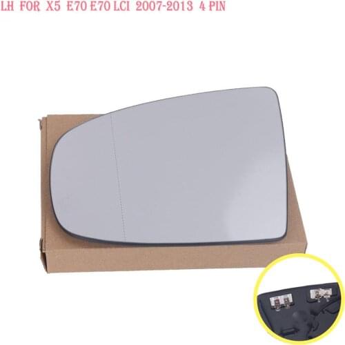 Left & Right White Side Heated Wing Mirror Glass For BMW X5 X6 E70 E71 E72 2008-2014