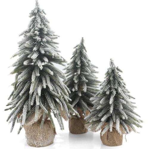 Linen Falling Snow mini Christmas TreeDesktop Decoration OrnamentsChristmas Party Scene Decoration Supplieshome decoration scene