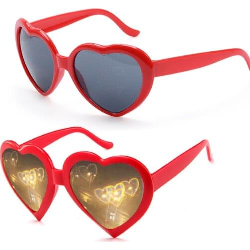 Love Heart Shaped Effects Glasses Watch The Lights Change to Heart Shape At Night Diffraction Glasses Women Fashion Gift