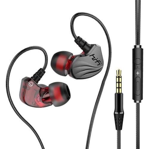 Earphones 6D 4-Core Dual Moving Coil In-Ear 3.5mm HiFi Bass Wired Earphone Sports waterproof earphone Consumer Electronics