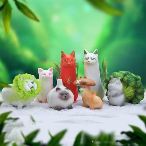 2021 New Anime Gk Vegetables Fairy Vegetable Dog Cymbidium Garlic Cat Shiitake Beaver Cute Toys Garage Kit Lovely Ornaments