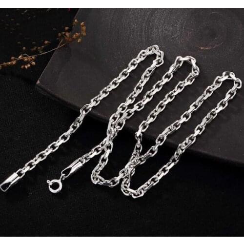 New Arrival S925 Silver Necklace Women O Link Chain Necklace Stamp S925