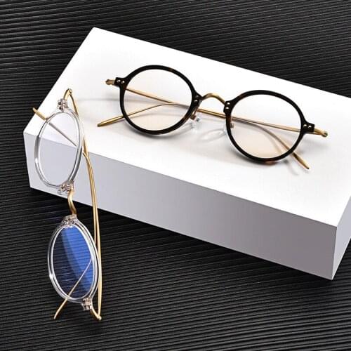 2021 New Retro Round Glasses Prescription Extra Small Titanium Spectacle Frame Myopia Men Women Japanese Ultralight Eyeglasses
