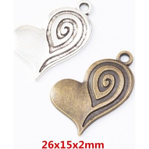 35 pieces of retro metal zinc alloy love pendant for DIY handmade jewelry necklace making 7955