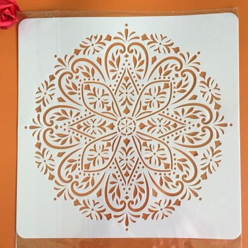 30x30cm Large Mandala Wheel Decorative Stencil Stencils Wall Scrapbook Coloring Book Embossing Album mandala stencils