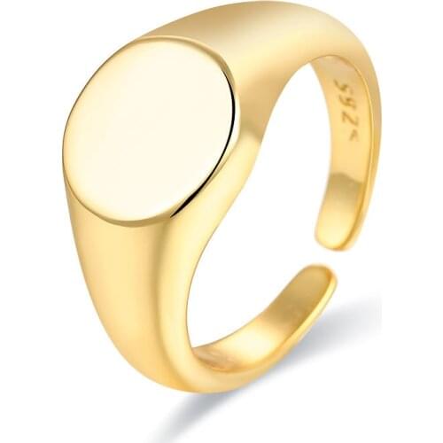 S925 Sterling Silver Round Smooth Face Geometric Finger Rings Set for Women Open Ring Joint Ring Female Jewelry