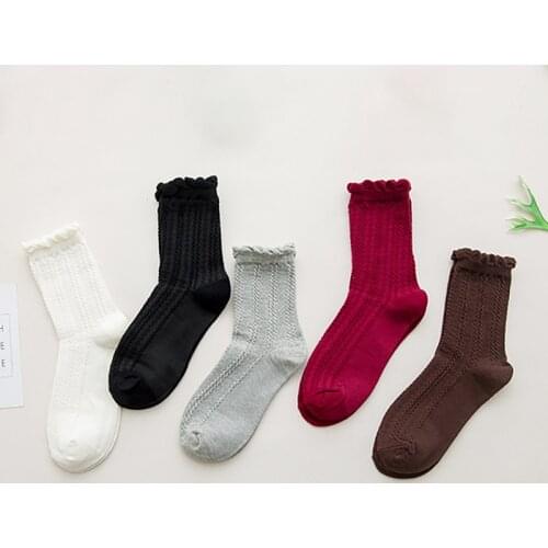 LUCKY ZONE Spring New Womens Socks Bubble Mouth Sweet Tube Socks Pure Cotton and Linen Pattern Casual Womens Socks XCY