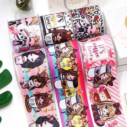 DIY Cartoon Fairy Printed Grosgrain Ribbon For Craft Supplies Sewing Accessories 5 Yards. 34345