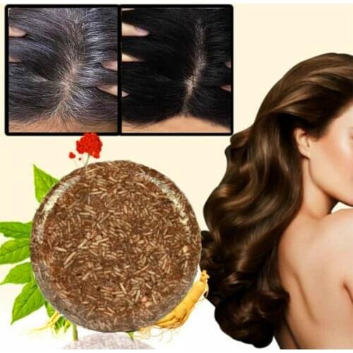 Hair Darkening Handmade Shampoo Nourishing Moisturizing 100% Pure Plant Oil Control Soap Natural Gentle Formula Hair Cleaning