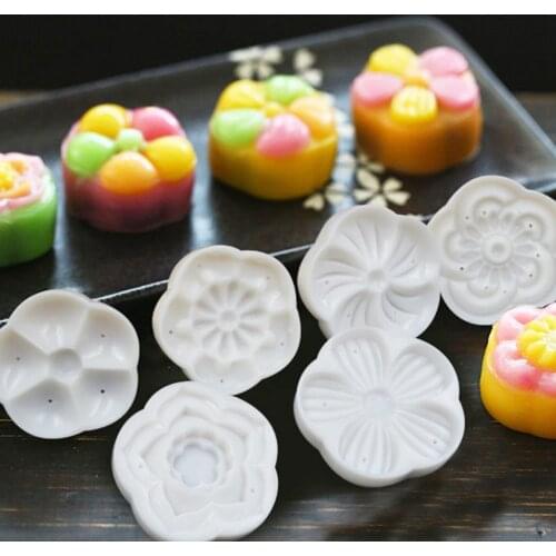 Mid-autumn Moon Cake Mould Flower-shaped Widely Used Bean Cake Mould Snowy Mung Bean Pastry Dessert Hand Pressure Tool