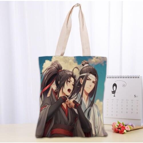 Anime Mo Dao Zu Shi Tote Bag Women Canvas Fabric Bags Eco Reusable Shopping Bags Traveling Beach Casual Useful Shoulder Bag