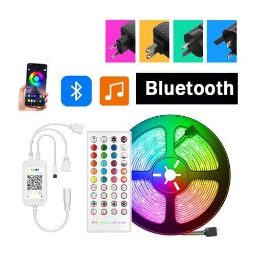 5050/2835 Led Strip DC12V Flexible Led Strips Light DIY Ribbon RGB Led Diode Tape Bluetooth Controller Power Adapter For Home