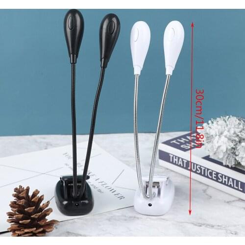 Pole LED Reading Light Adjustable Lamp Adjustable Goosenecks Clip on LED Lamp for Music Stand and Book Reading Light Du Double