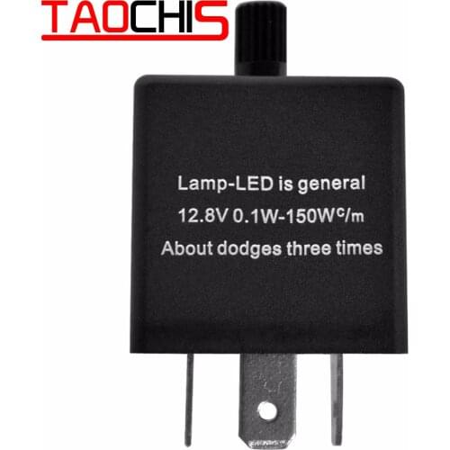 Taochis 3-Pin CF14 Adjustable LED Flasher Relay Turn Signal Lights Hyper Blink Flash Fix