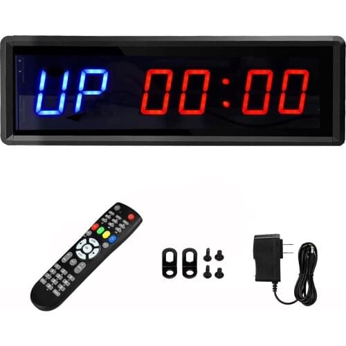 1.8" LED Gym Timer Interval Timer Count Down/Up Clock Stopwatch with Remote for Home Gym Fitness