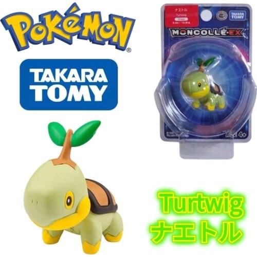 TOMY EX Asia-36 Pokemon Figures Diamond And Pearl Kawaii Turtwig Toys Exquisite Beautiful Appearance Collection Childrens Gifts