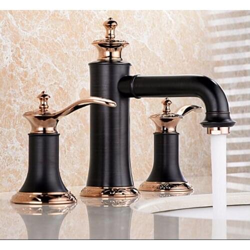 Vidric New arrival top high quality brass construction 8' widespread rose gold and ORB finish bathroom basin faucet