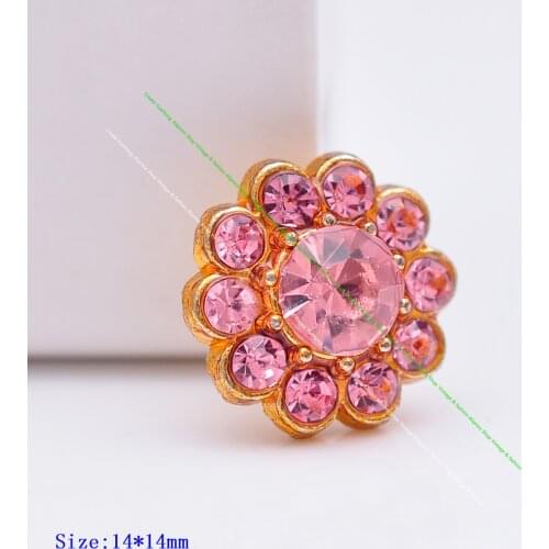 10pcs 14mm Western Sparkling Pink Rhinestone Crystal Floral Concho Screwback For Leathercraft Belt Saddle Bridle Accessories