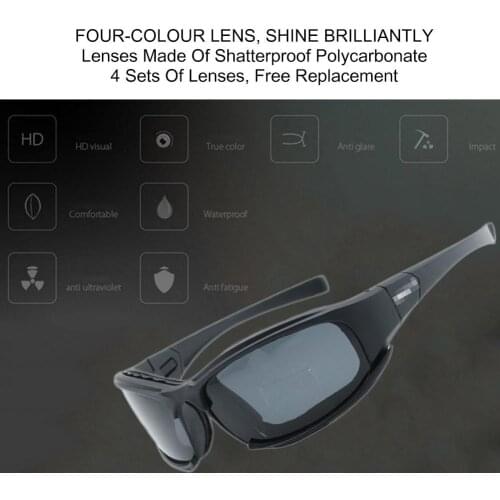 X7 Military Cs Shooting Tactical Goggles Outdoor Cycling Night Vision Goggles Anti-radiation Sport Sunglasses With 4 Lenses Set