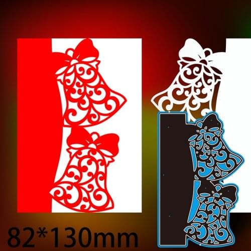 Cutting Dies Hollow Lace Bell Greeting Card Stencil Craft for Scrapbook Stamps Dies Embossing Paper Gift Card 62*130mm
