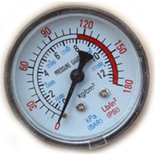 High Quality 1pc 42*40mm Air Compressor Pneumatic Hydraulic Fluid Pressure Gauge 0-12Bar / 0-180PSI