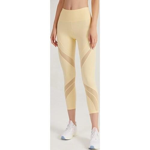 High Waist Tummy Control Tight Pants Women Mesh Splice Sport Leggings Fitness Sportswear For Women Gym Breathable Yoga Pants