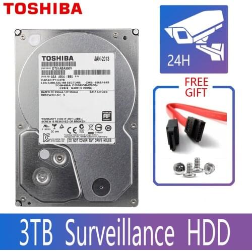 TOSHIBA 3TB Monitor Surveillance Hard Drive Hisk HDD Harddisk DVR NVR CCTV 3000GB HD Internal SATA III 6Gb/s 5900RPM 32MB 3.5"