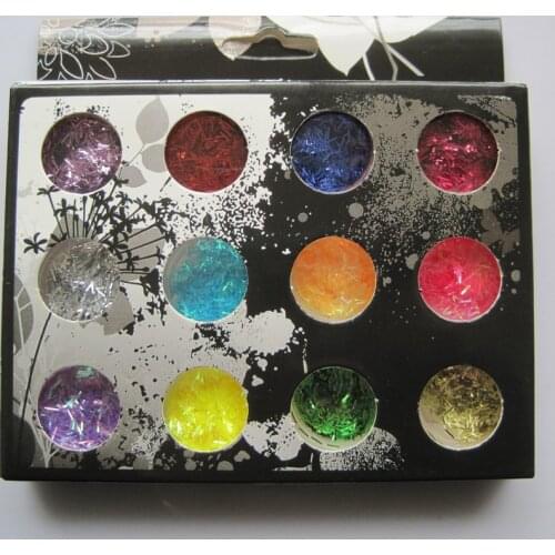 12jars/set Nail Art 12-Color Line Glitter Set Nail Art Decoration Nail Art Glitter Decoration OD-79