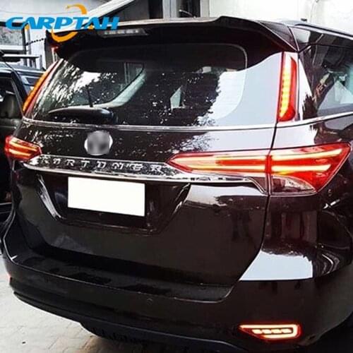 2PCS For Toyota Fortuner 2015 - 2018 2019 LED Rear Fog Lamp Car LED Bumper Light Brake Light Turn Signal Indicator Reflector