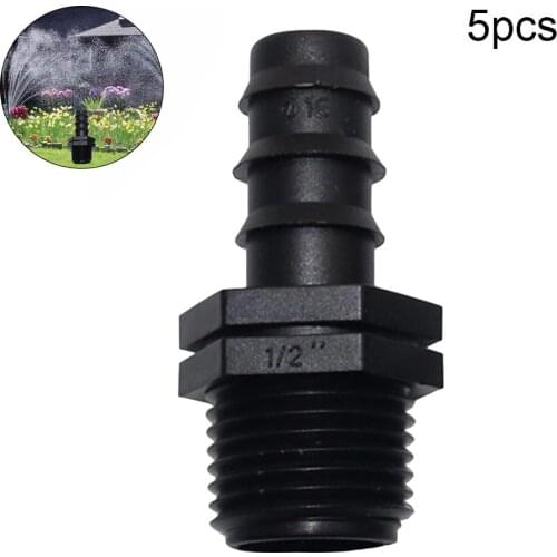 5Pcs 1/2inch Male Thread Hose Straight 2-way Connector Garden Fitting Adapter