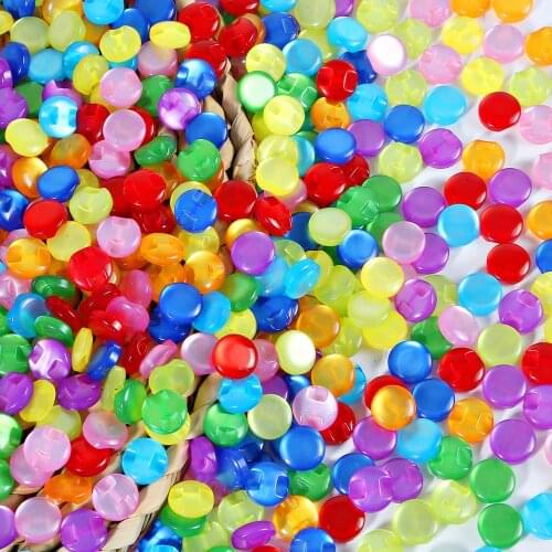50pcs 12mm Mix Color Resin Shirt Buttons Pearl Round Plastic Buttons For DIY Scrapbooking Garment Sewing Accessories crafts