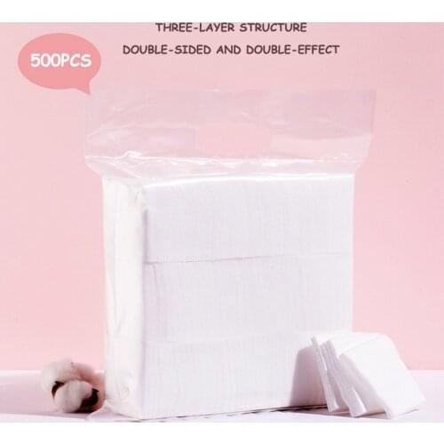500 Double-Sided Makeup Cotton Pad Thickened Nail Polish Remover Cleansing Cotton Fabric Mask For Face Wipes Skincare Cosmetics