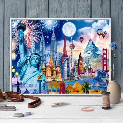 5D Full Drill Diamond Painting New York City Craft Kit Diamond Embroidery Landscape Diamond Mosaic Needlework Home Decor