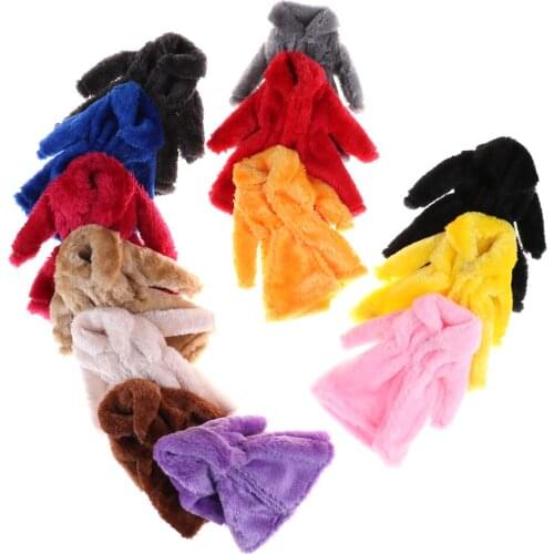 Doll Accessories Fashion Winter Wear Warm Fur Coat Dress For Girls Doll Clothing Kids Toy Girl Birthday Christmas Gift