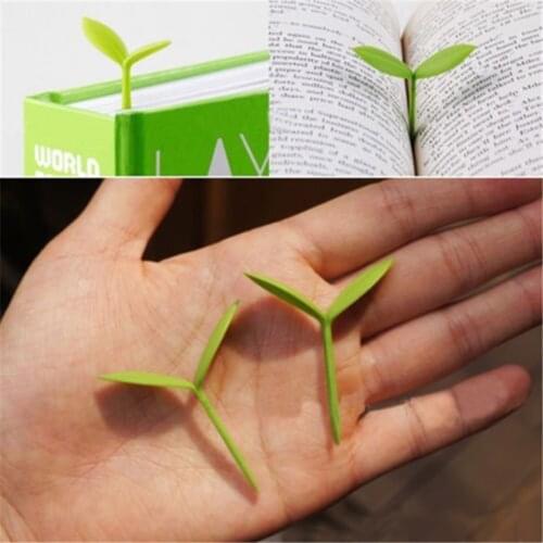 1 Piece Green Bud Shape Bookmark Tree Leaf Book Paper Reading Mark School Supplies Accessory Stationery Page Holder Small Gift