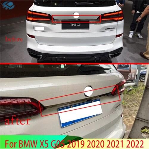 For BMW X5 G05 2019 2020 Tailgate Grab Handle Cover Stainless Steel Rear Boot Door Trim Cover Trunk Lid