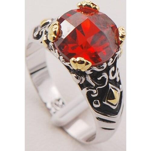 Garnet Women 925 Sterling Silver Ring F687 Size 6 7 8 9 10