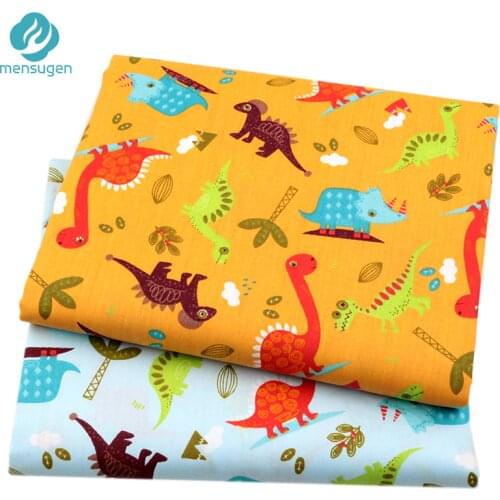 Dinosaur Printed Cotton Fabric Meters for Baby Boy Crib Infant Toddler Kids Children Bed Sheet Cushions Tent Sewing Cloth