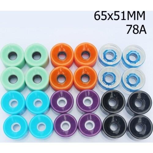 4 Piece 78A Surf Skate Wheels 65MM Longboard Cruiser Board PU Wheels DIY Skateboard Soft Road Wheel Parts Replacement Supply