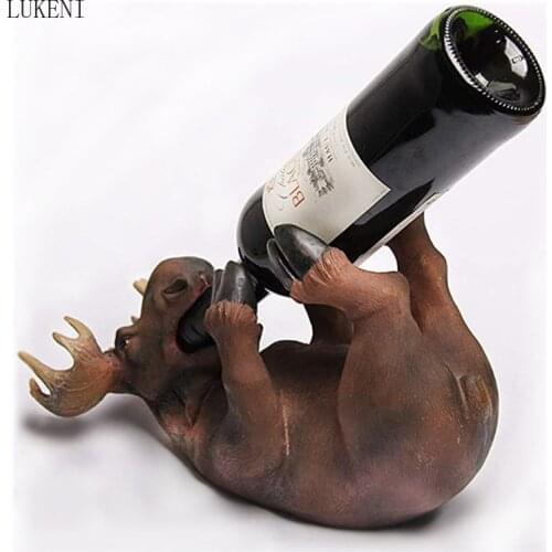 Creative Nordic Retro Resin Simulation Deer Wine Rack Household Items Decoration Indoor Wine Cabinet Crafts Ornaments