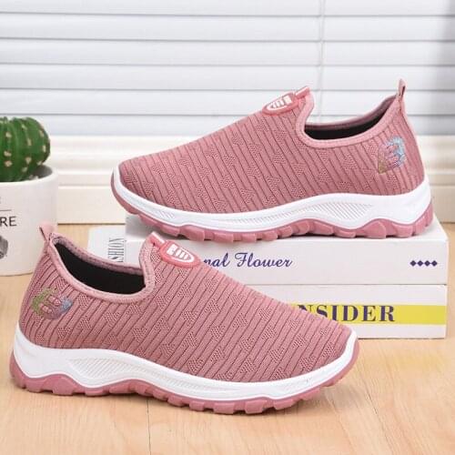 New Women Vulcanized Female Sneakers Mesh Shoes for Woman Walking Shallow Solid Non Slip Casual Footwear Ladies Breathable