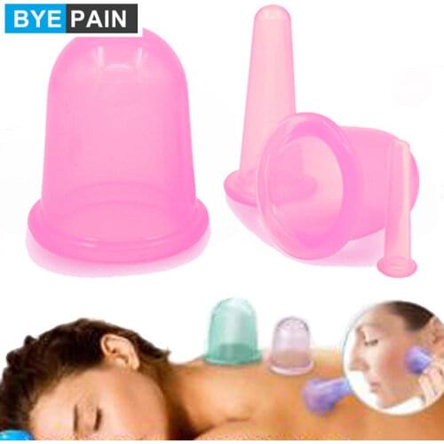 4Pcs/Set Anti Cellulite Anti-aging Cupping Therapy Set,Silicone Face Body Fascia and Cellulite Blaster Massage Suction Cups Kit