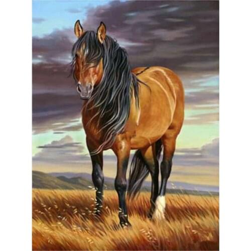 Snow Two Horse Animal Printed Canvas 11CT Cross Stitch Full Kit DIY Embroidery DMC Threads Knitting Handicraft Adults