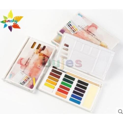 Simbalion Solid watercolor pigment set 12/18/36 color Transparent Watercolor pigment gouache paint drawing art supplies