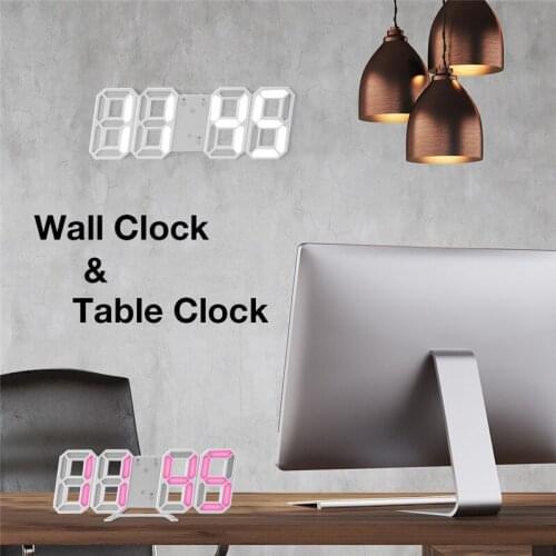 Nordic Digital Table Clock Wall-mounted LED Alarm Clock Calendar Thermometer Display Office Electronic Home Decoration Clock
