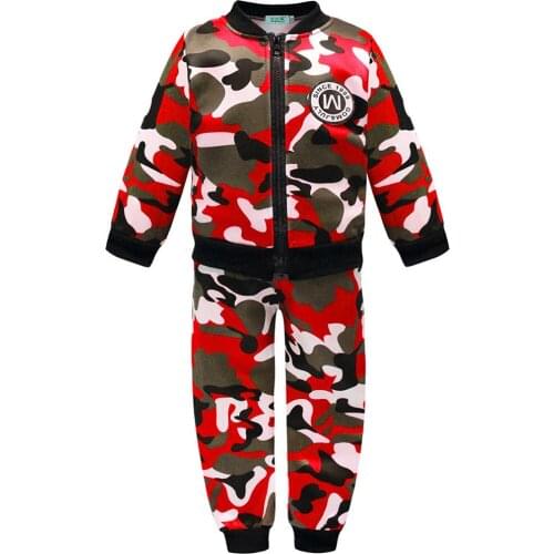 Clothes for Baby Boys Girls Sets Warm Zipper Coat + Pant 2pcs Suit Cartoon Girl Boy Sports Suit Kids Clothes