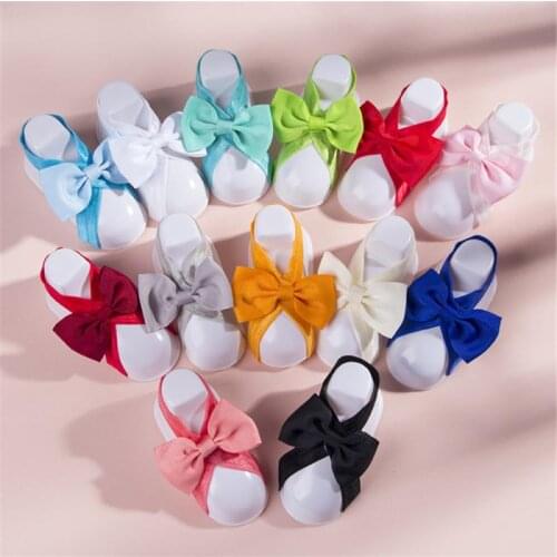 0-1 Years Newborn Baby Feet Flower Baby Solid Color Bow Feet With Foot Decorations Suitable For Baby Photography Commemorate
