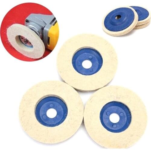 100mm Wool Polishing Wheel Beige Buffing Pads Grinding Angle Grinder Wheel Felt Polisher Disc For Stainless Steel Aluminum
