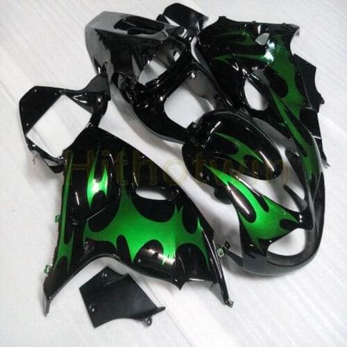 Custom motorcycle article for TL1000R 1998 1999 2000 2001 2002 2003 motorcycle Fairings+Botls+green flames